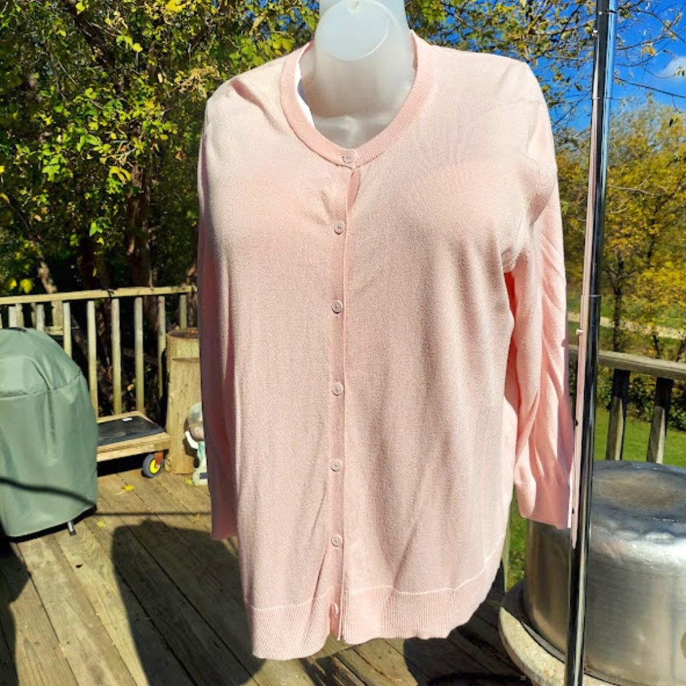 Lane Bryant Womens Plus Size 26/28 Button Down Flesh Shirt - Cotton Blend Top